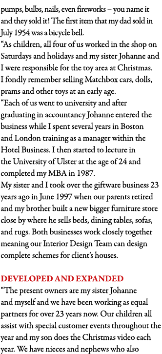 pumps, bulbs, nails, even fireworks   you name it and they sold it  The first item that my dad sold in July 1954 was    