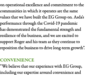 on operational excellence and commitment to the communities in which it operates are the same values that we have bui   