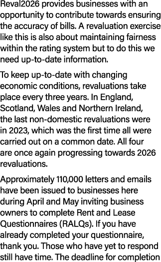 Reval2026 provides businesses with an opportunity to contribute towards ensuring the accuracy of bills. A revaluation...