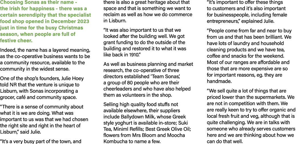 Choosing Sonas as their name - the Irish for happiness - there was a certain serendipity that the specialist food sho...
