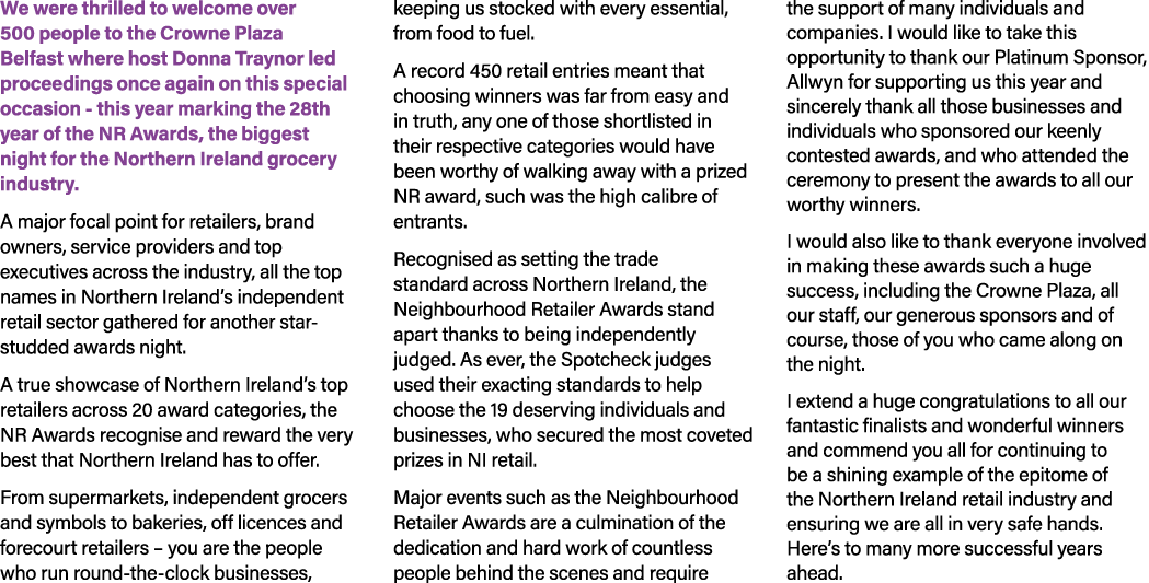 We were thrilled to welcome over 500 people to the Crowne Plaza Belfast where host Donna Traynor led proceedings once...