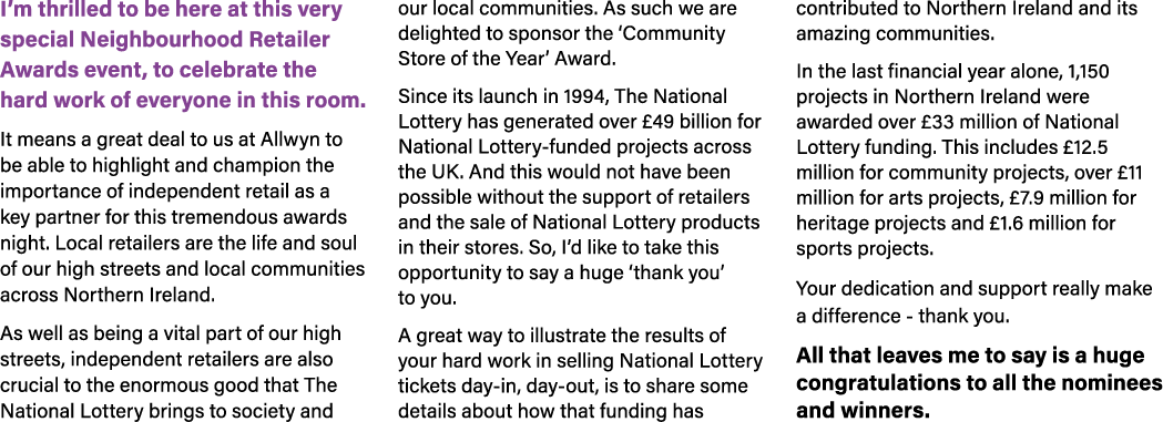 I’m thrilled to be here at this very special Neighbourhood Retailer Awards event, to celebrate the hard work of every...