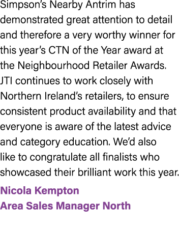 Simpson’s Nearby Antrim has demonstrated great attention to detail and therefore a very worthy winner for this year’s...