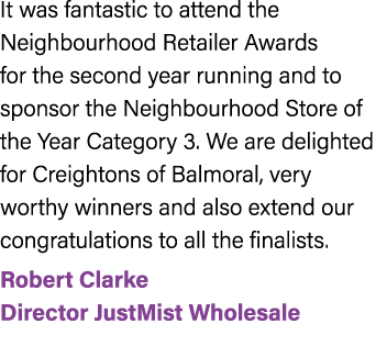 It was fantastic to attend the Neighbourhood Retailer Awards for the second year running and to sponsor the Neighbour...