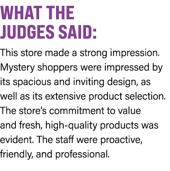 WHAT THE JUDGES SAID: This store made a strong impression. Mystery shoppers were impressed by its spacious and inviti...