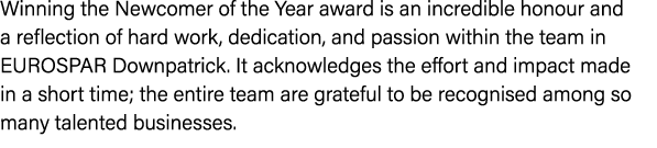 Winning the Newcomer of the Year award is an incredible honour and a reflection of hard work, dedication, and passion...