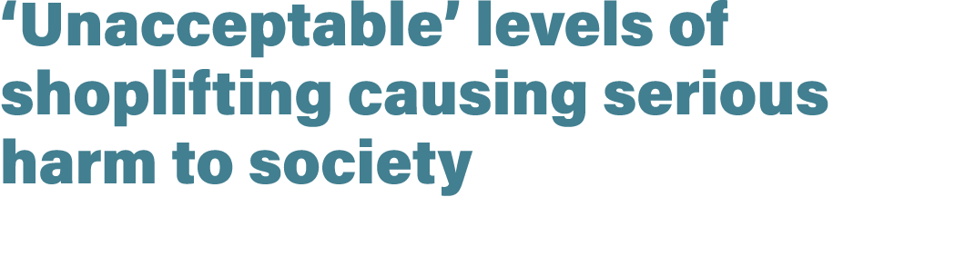‘Unacceptable’ levels of shoplifting causing serious harm to society