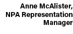  Anne McAlister, NPA Representation Manager
