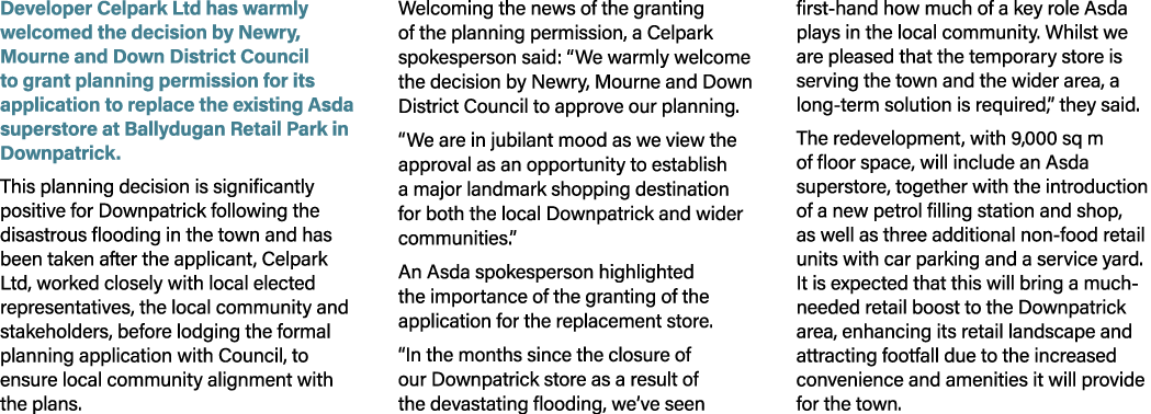 Developer Celpark Ltd has warmly welcomed the decision by Newry, Mourne and Down District Council to grant planning p...