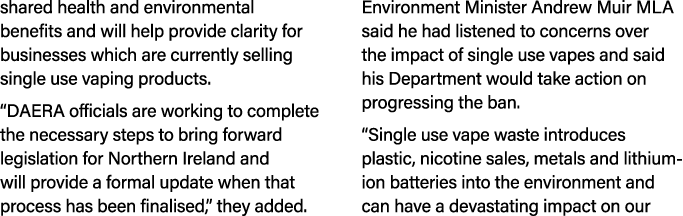 shared health and environmental benefits and will help provide clarity for businesses which are currently selling sin...