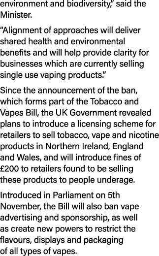 environment and biodiversity,” said the Minister. “Alignment of approaches will deliver shared health and environment...