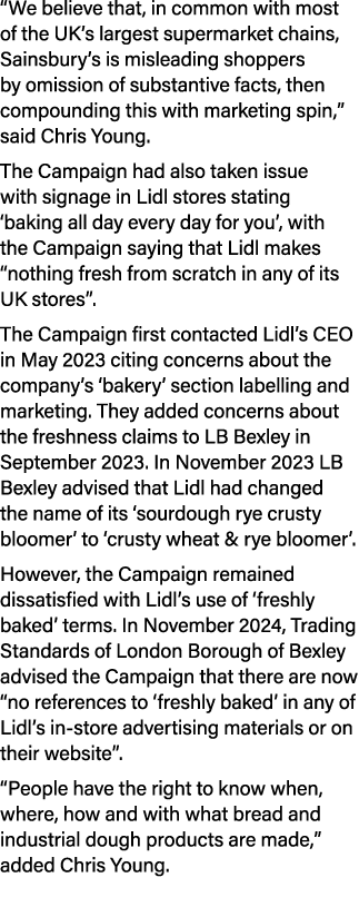 “We believe that, in common with most of the UK’s largest supermarket chains, Sainsbury’s is misleading shoppers by o...