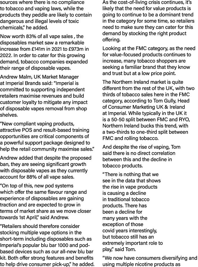sources where there is no compliance to tobacco and vaping laws, while the products they peddle are likely to contain...