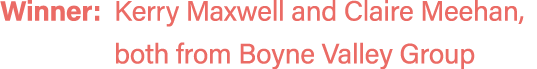 Winner: Kerry Maxwell and Claire Meehan, both from Boyne Valley Group 