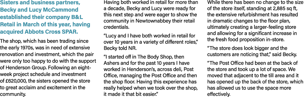 Sisters and business partners, Becky and Lucy McCammond established their company B&L Retail in March of this year, h...