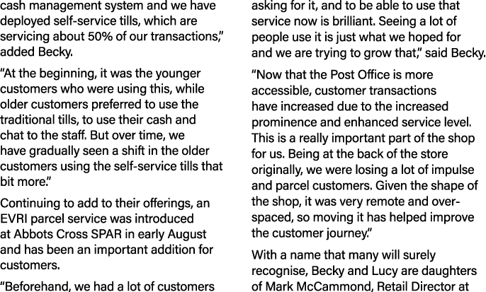 cash management system and we have deployed self service tills, which are servicing about 50% of our transactions,” a...