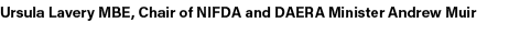 Ursula Lavery MBE, Chair of NIFDA and DAERA Minister Andrew Muir 