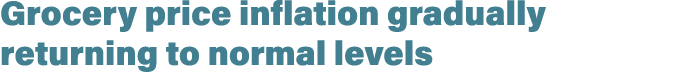 Grocery price inflation gradually returning to normal levels