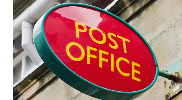 Post Office sign on the wall