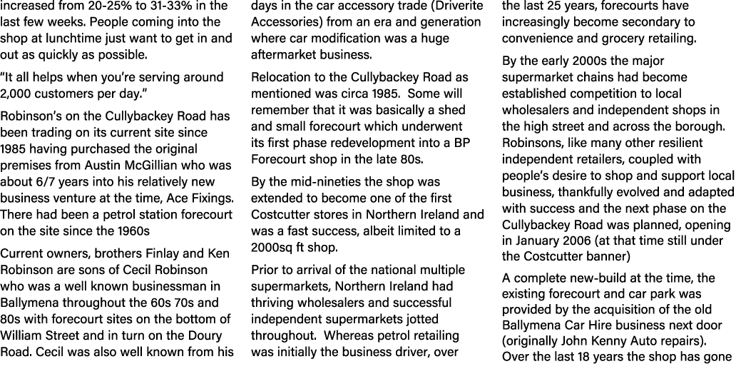 increased from 20 25% to 31 33% in the last few weeks. People coming into the shop at lunchtime just want to get in a...
