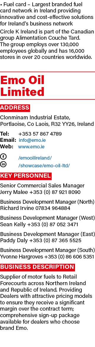 • Fuel card – Largest branded fuel card network in Ireland providing innovative and cost effective solutions for Irel...