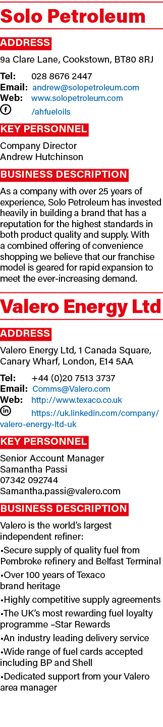 Solo Petroleum Address 9a Clare Lane, Cookstown, BT80 8RJ Tel: 028 8676 2447 Email: andrew@solopetroleum.com Web: www...