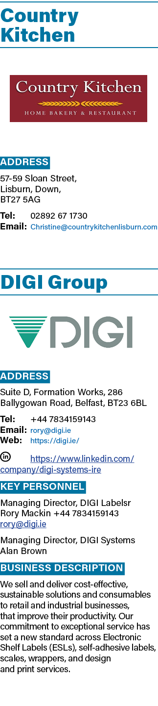 Country Kitchen ￼ Address 57 59 Sloan Street, Lisburn, Down, BT27 5AG Tel: 02892 67 1730 Email: Christine@countrykitc...