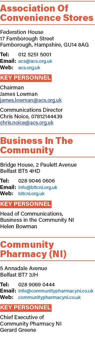 Association Of Convenience Stores Federation House 17 Farnborough Street Farnborough, Hampshire, GU14 8AG Tel: 012 52...
