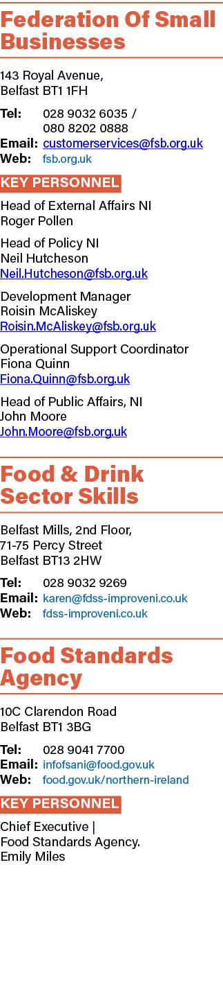 Federation Of Small Businesses 143 Royal Avenue, Belfast BT1 1FH Tel: 028 9032 6035 / 080 8202 0888 Email: customerse...