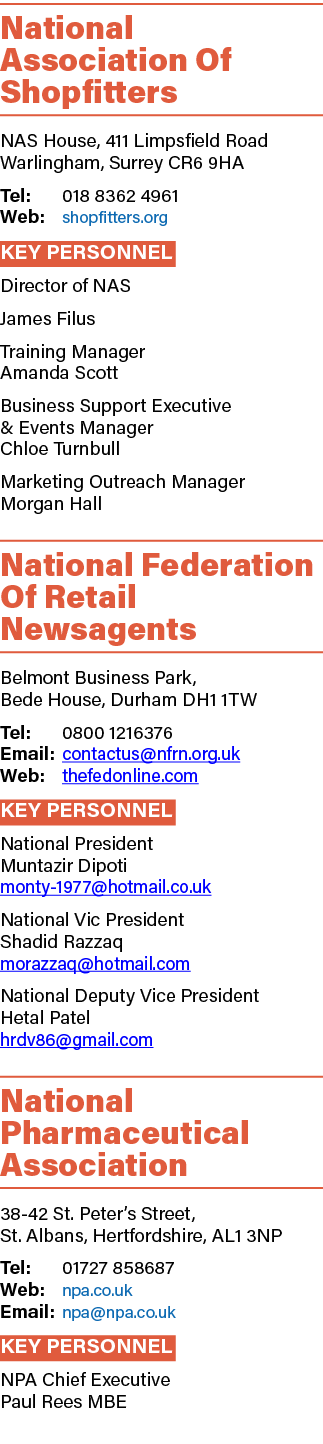 National Association Of Shopfitters NAS House, 411 Limpsfield Road Warlingham, Surrey CR6 9HA Tel: 018 8362 4961 Web:...