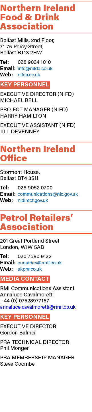 Northern Ireland Food & Drink Association Belfast Mills, 2nd Floor, 71 75 Percy Street, Belfast BT13 2HW Tel: 028 902...