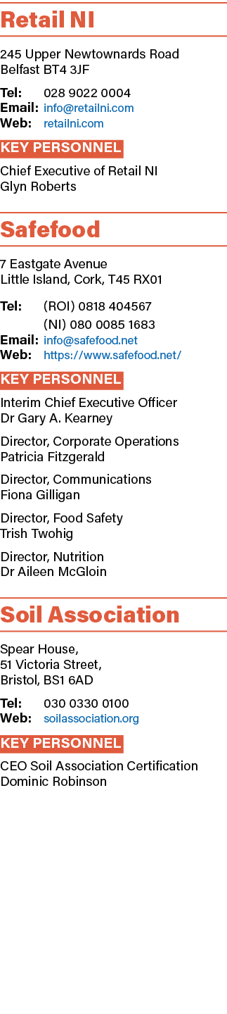 Retail NI 245 Upper Newtownards Road Belfast BT4 3JF Tel: 028 9022 0004 Email: info@retailni.com Web: retailni.com Ke...