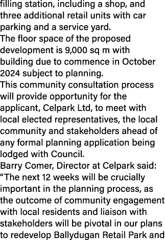 filling station, including a shop, and three additional retail units with car parking and a service yard. The floor s...