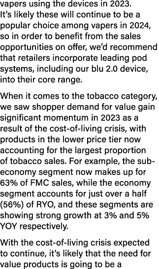 vapers using the devices in 2023. It’s likely these will continue to be a popular choice among vapers in 2024, so in ...