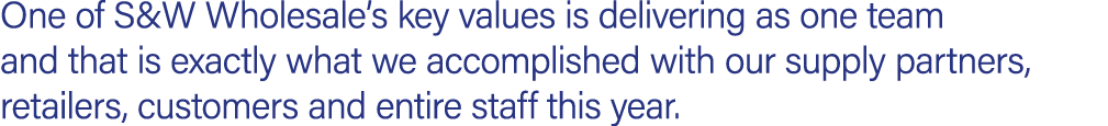 One of S&W Wholesale’s key values is delivering as one team and that is exactly what we accomplished with our supply ...