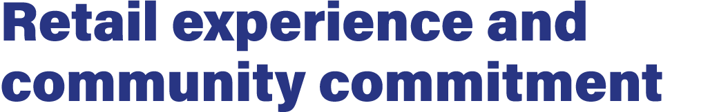 Retail experience and community commitment 