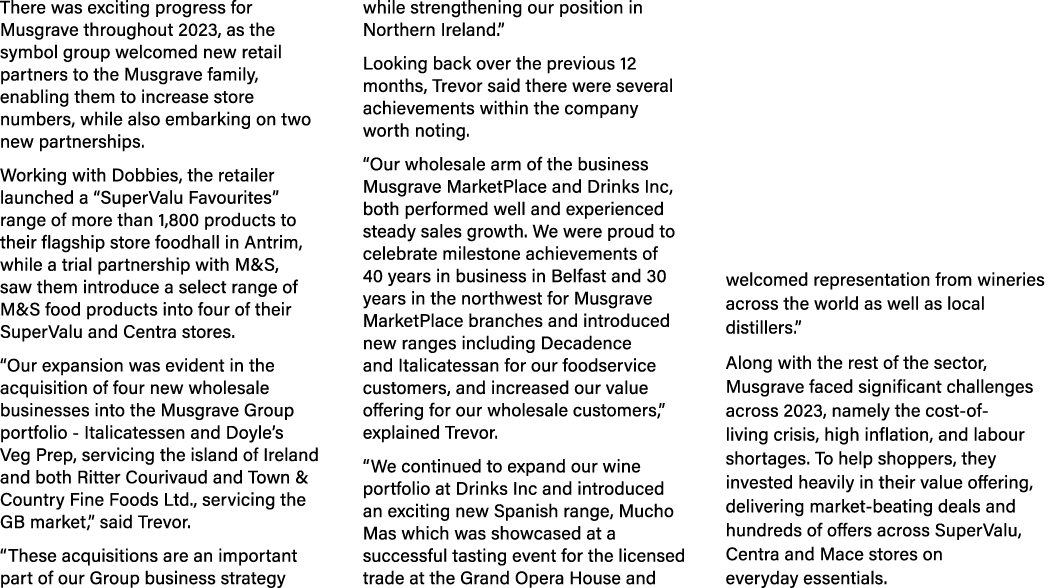 There was exciting progress for Musgrave throughout 2023, as the symbol group welcomed new retail partners to the Mus...