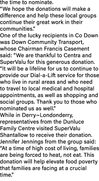 the time to nominate. “We hope the donations will make a difference and help these local groups continue their great ...
