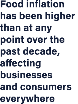 Food inflation has been higher than at any point over the past decade, affecting businesses and consumers everywhere