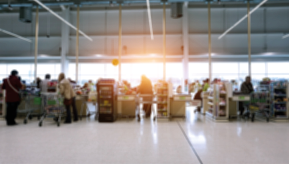 Supermarket theme creative abstract blur background with bokeh effect. Suitable for designs as background