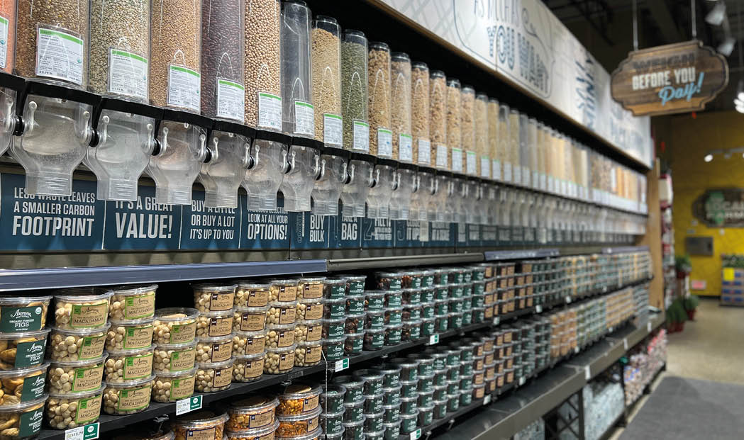 Park Ridge, IL, USA - December 8 2022: Bulk food section of Whole Foods Market