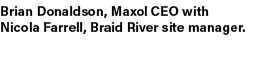Brian Donaldson, Maxol CEO with Nicola Farrell, Braid River site manager.