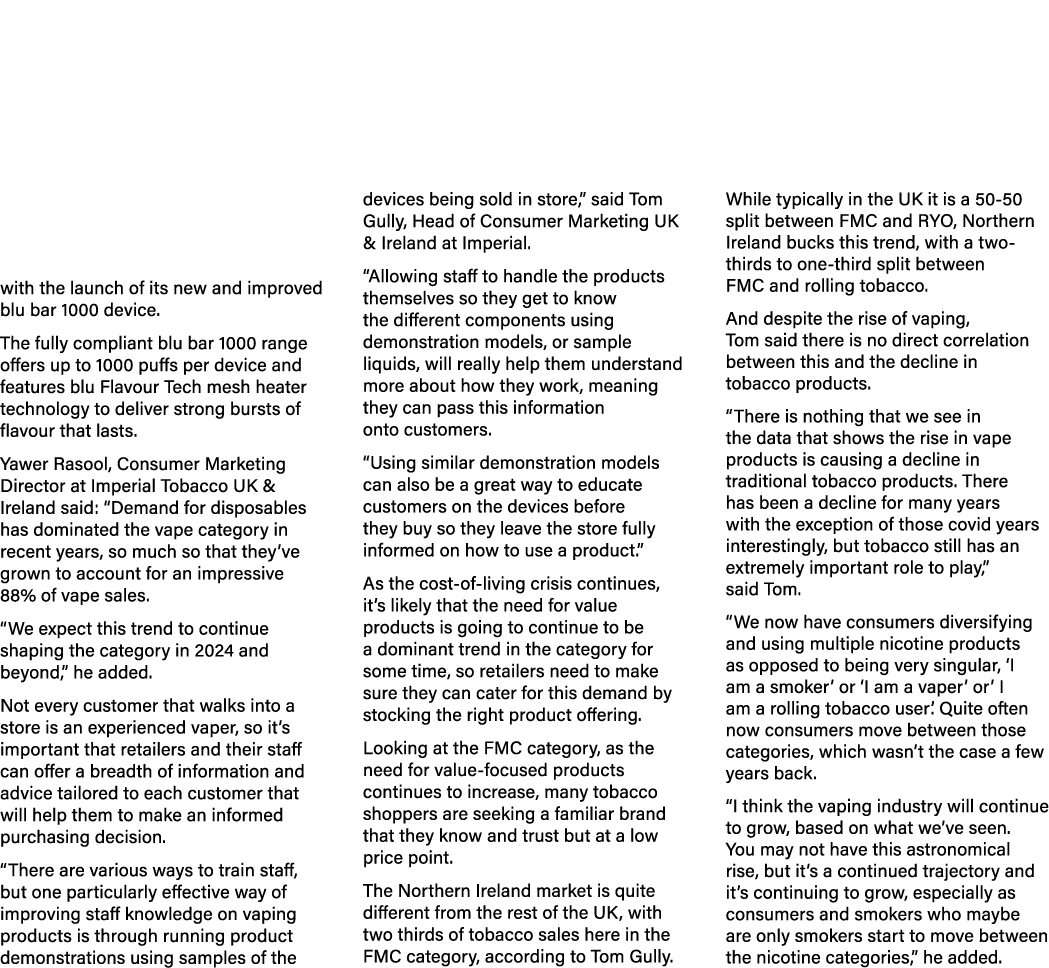 with the launch of its new and improved blu bar 1000 device. The fully compliant blu bar 1000 range offers up to 1000...
