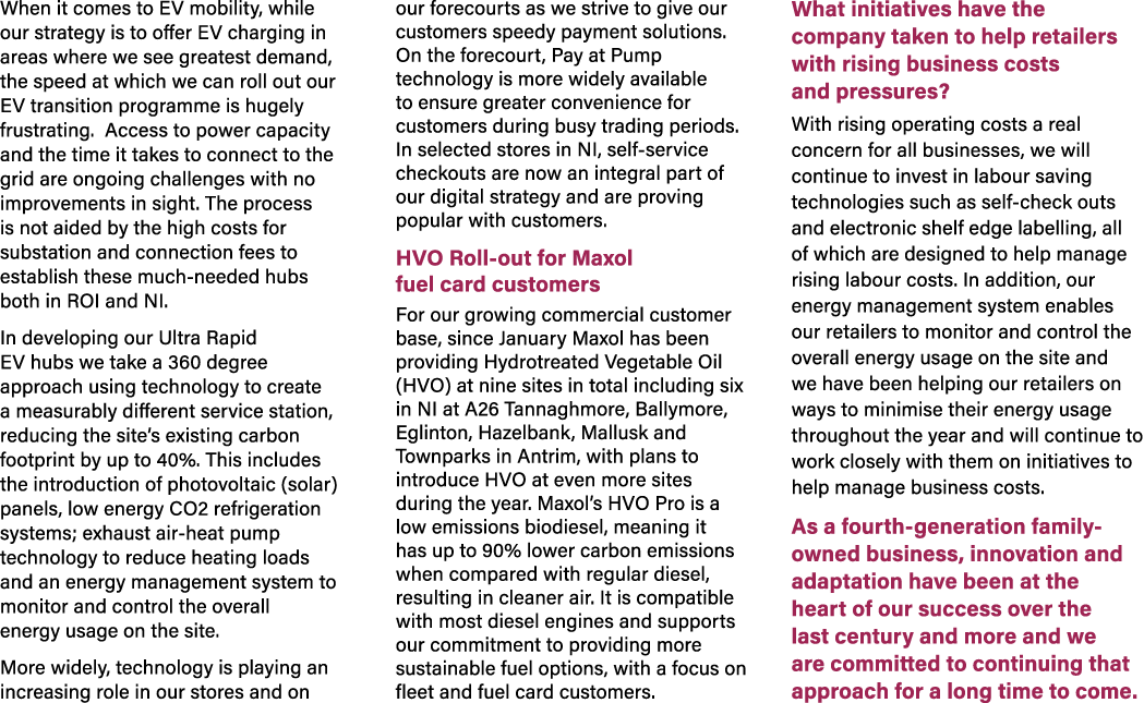 When it comes to EV mobility, while our strategy is to offer EV charging in areas where we see greatest demand, the s...