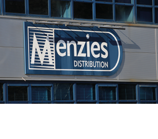 Newbridge, SCOTLAND - 17 March 2021 Sign Outside Menzies Distribution Centre Near Edinburgh