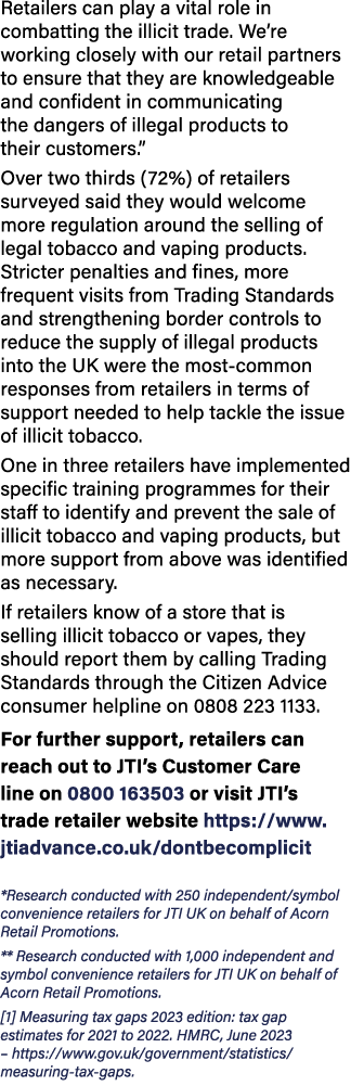 Retailers can play a vital role in combatting the illicit trade. We’re working closely with our retail partners to en...