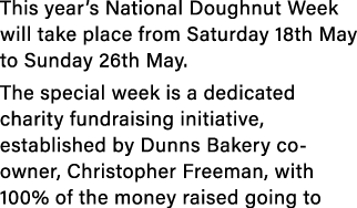 This year’s National Doughnut Week will take place from Saturday 18th May to Sunday 26th May. The special week is a d...