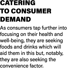 CATERING TO CONSUMER DEMAND As consumers tap further into focusing on their health and well being, they are seeking f...
