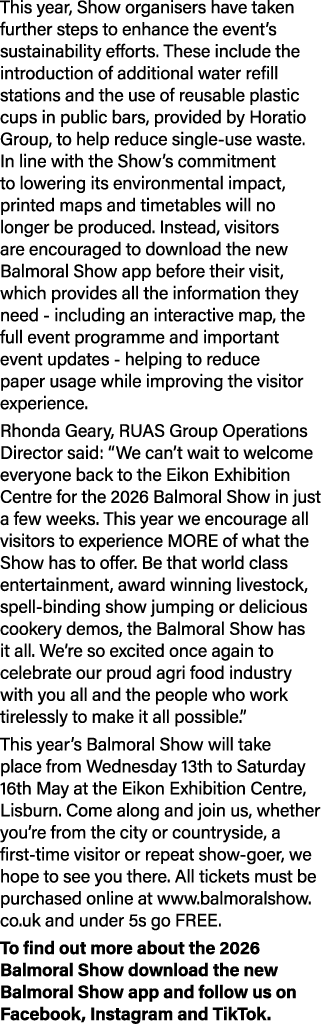 This year, Show organisers have taken further steps to enhance the event’s sustainability efforts. These include the ...