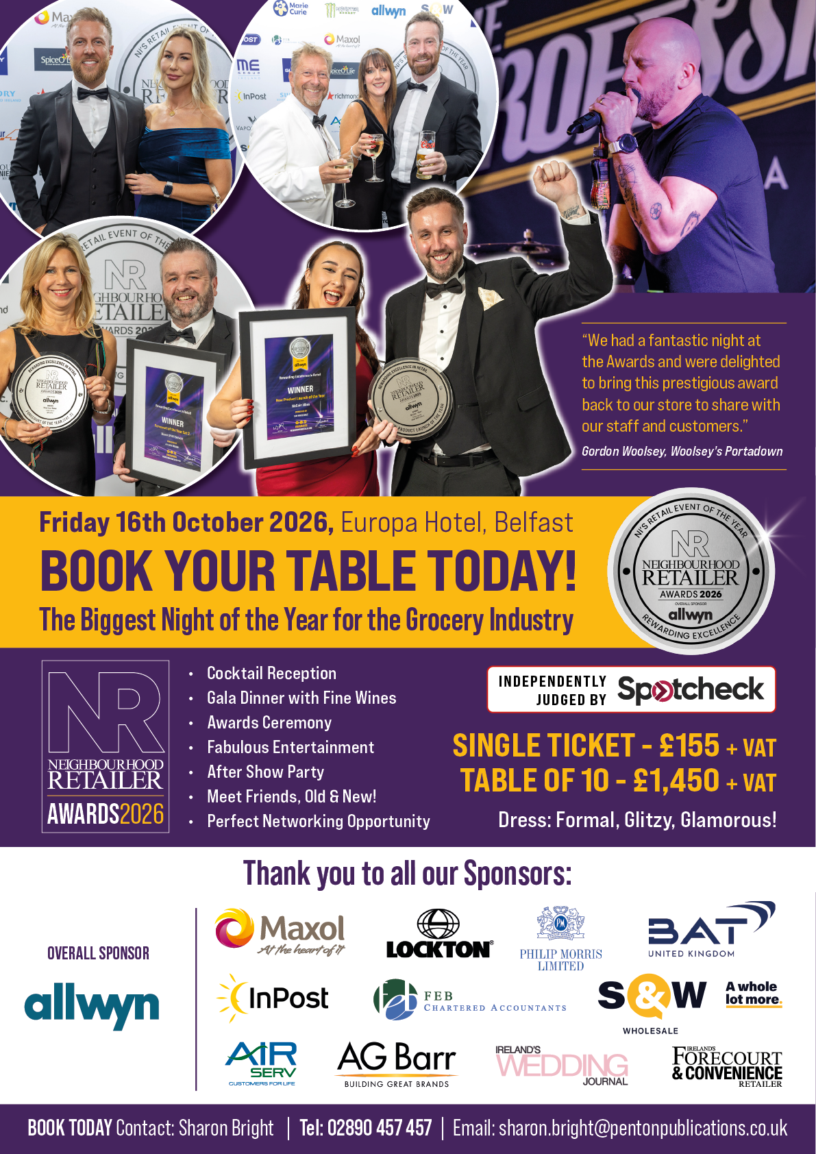 A flyer advertising a dinner event at the Fitzwilliam Hotel. Description generated by AI